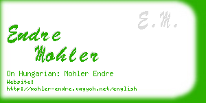 endre mohler business card